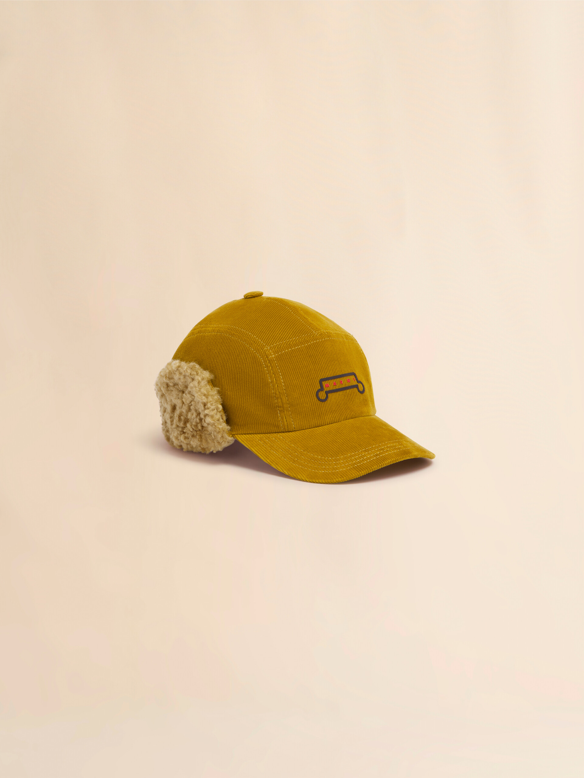 Camel corduroy aviator baseball cap | Marni