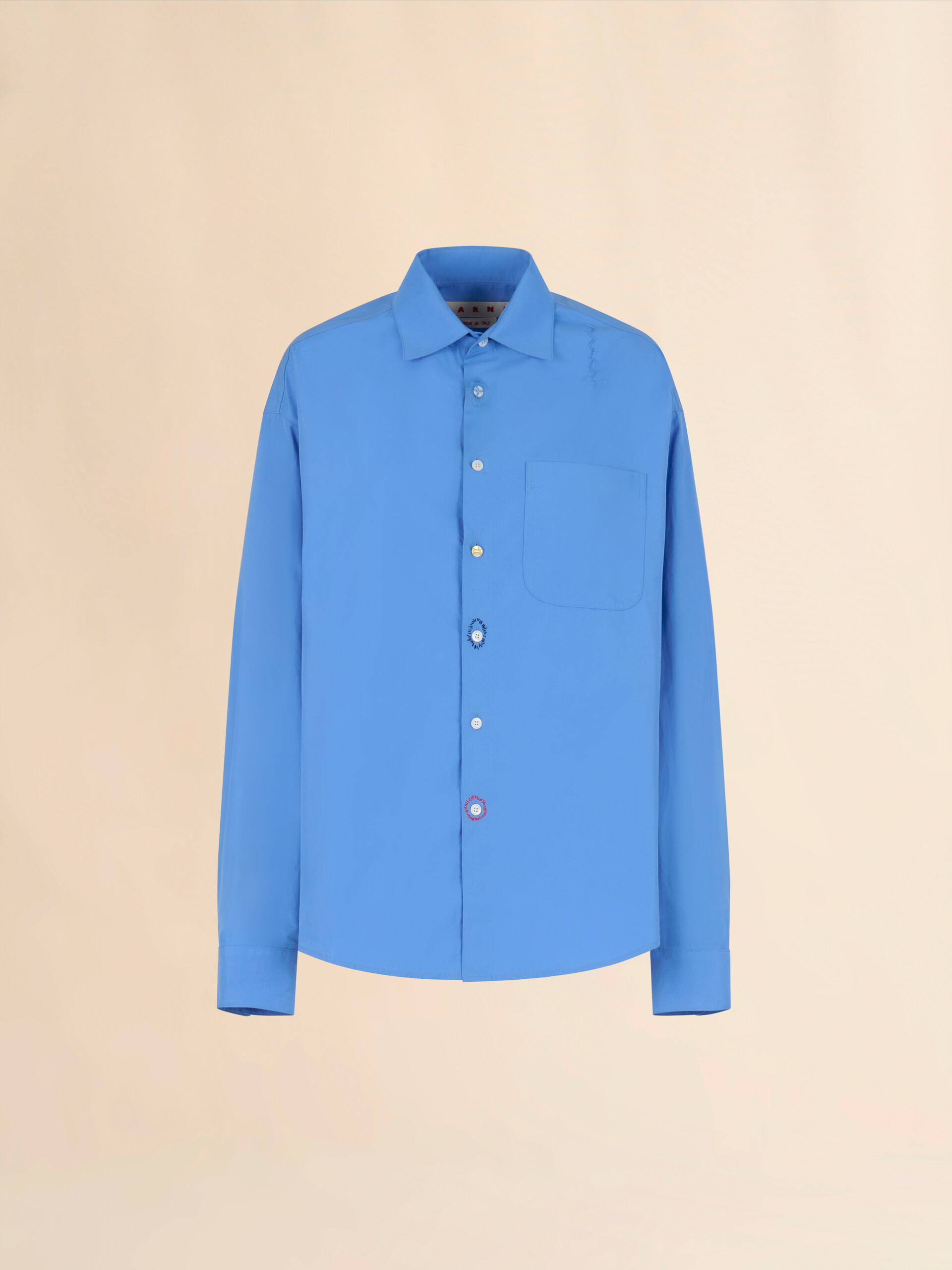 ブルー オーガニックポプリン製シャツ マルニメンディング入り | Marni