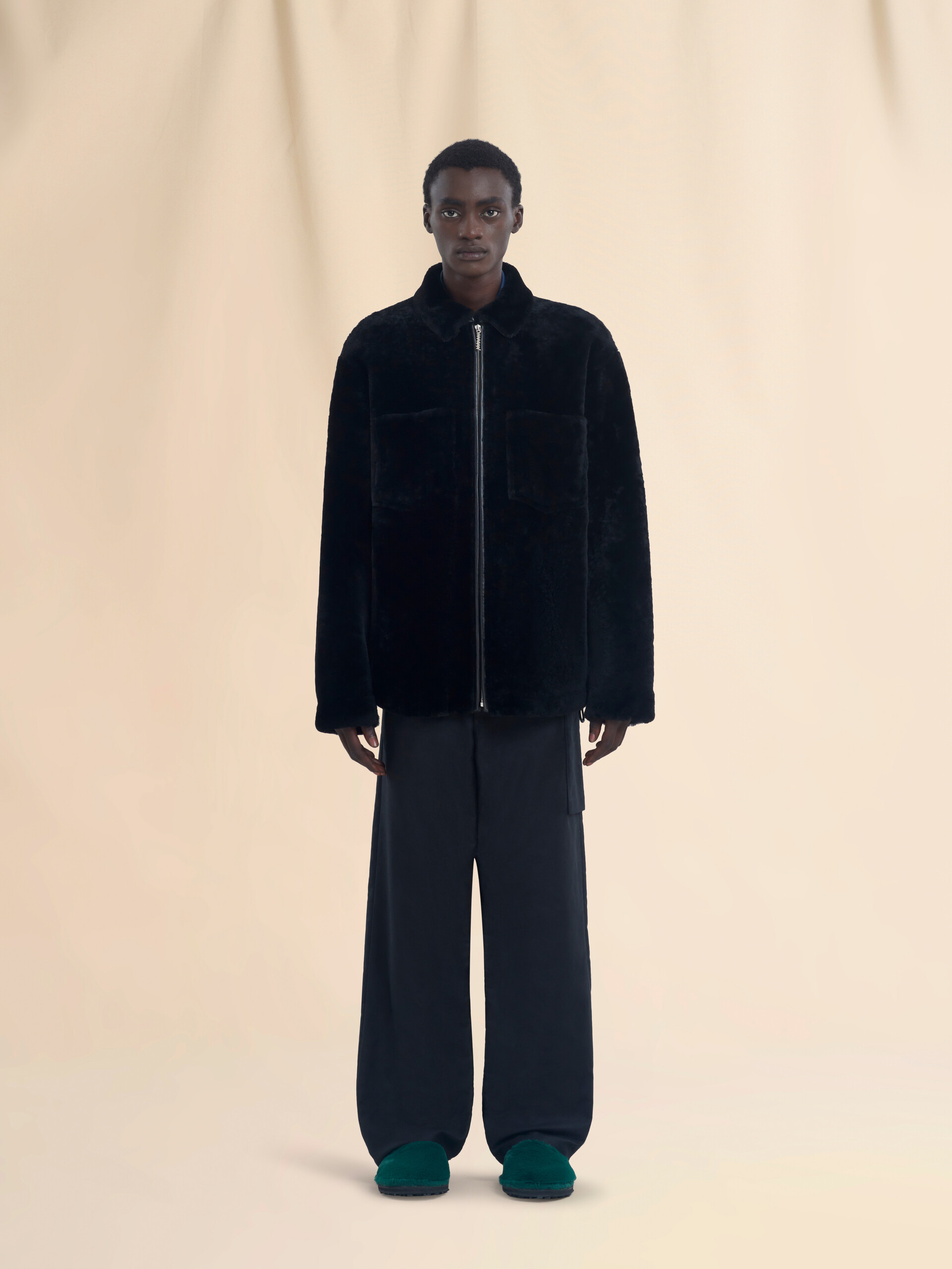 Black shaved shearling jacket | Marni