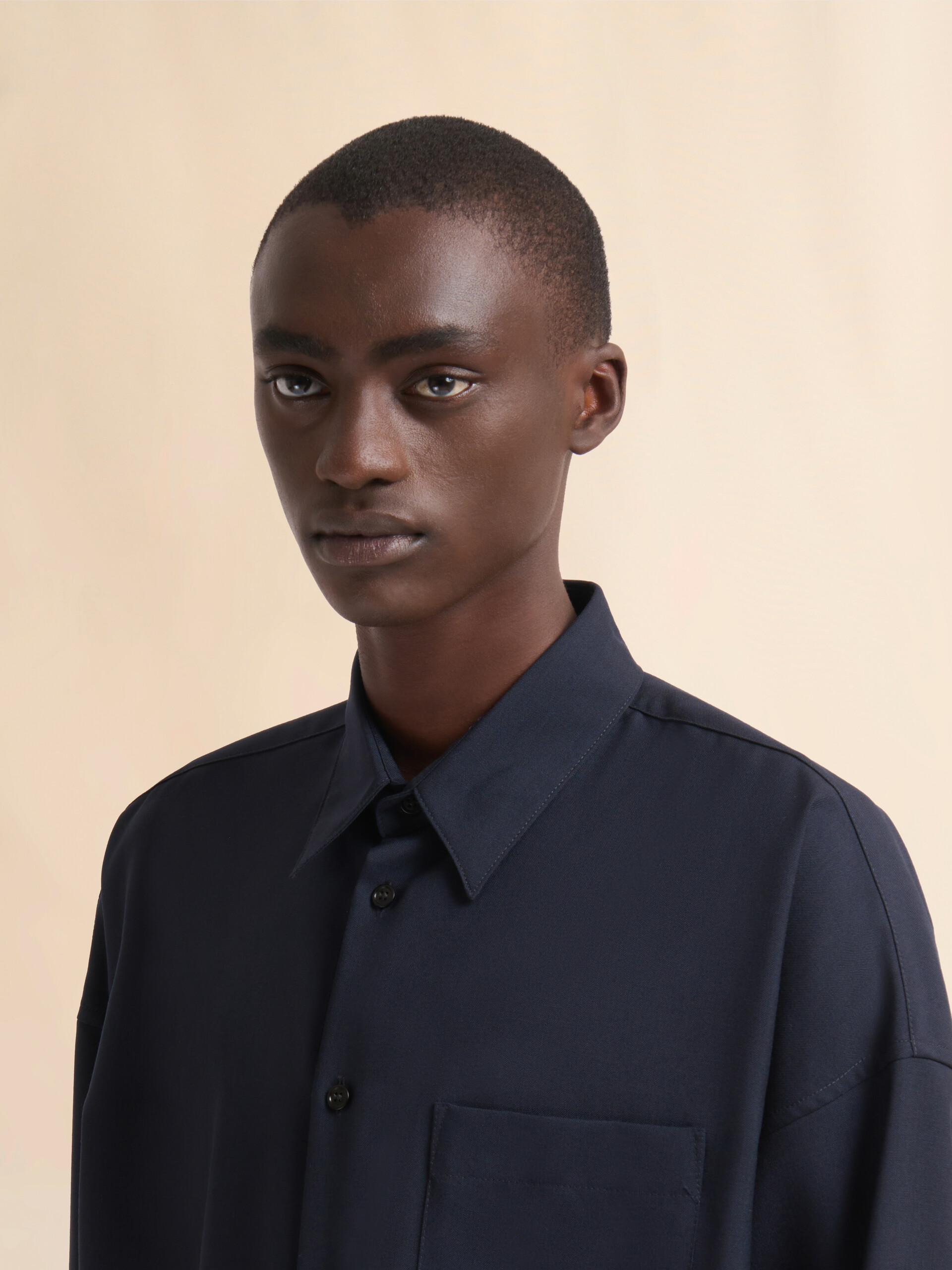 ディープブルー トロピカルウール製 長袖シャツ | Marni