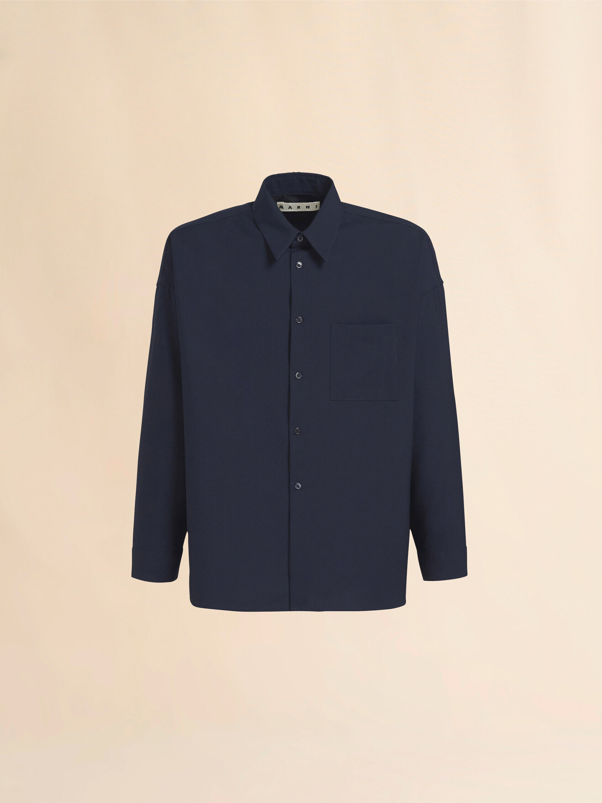 ブルー ブラック トロピカルウール製シャツ | Marni