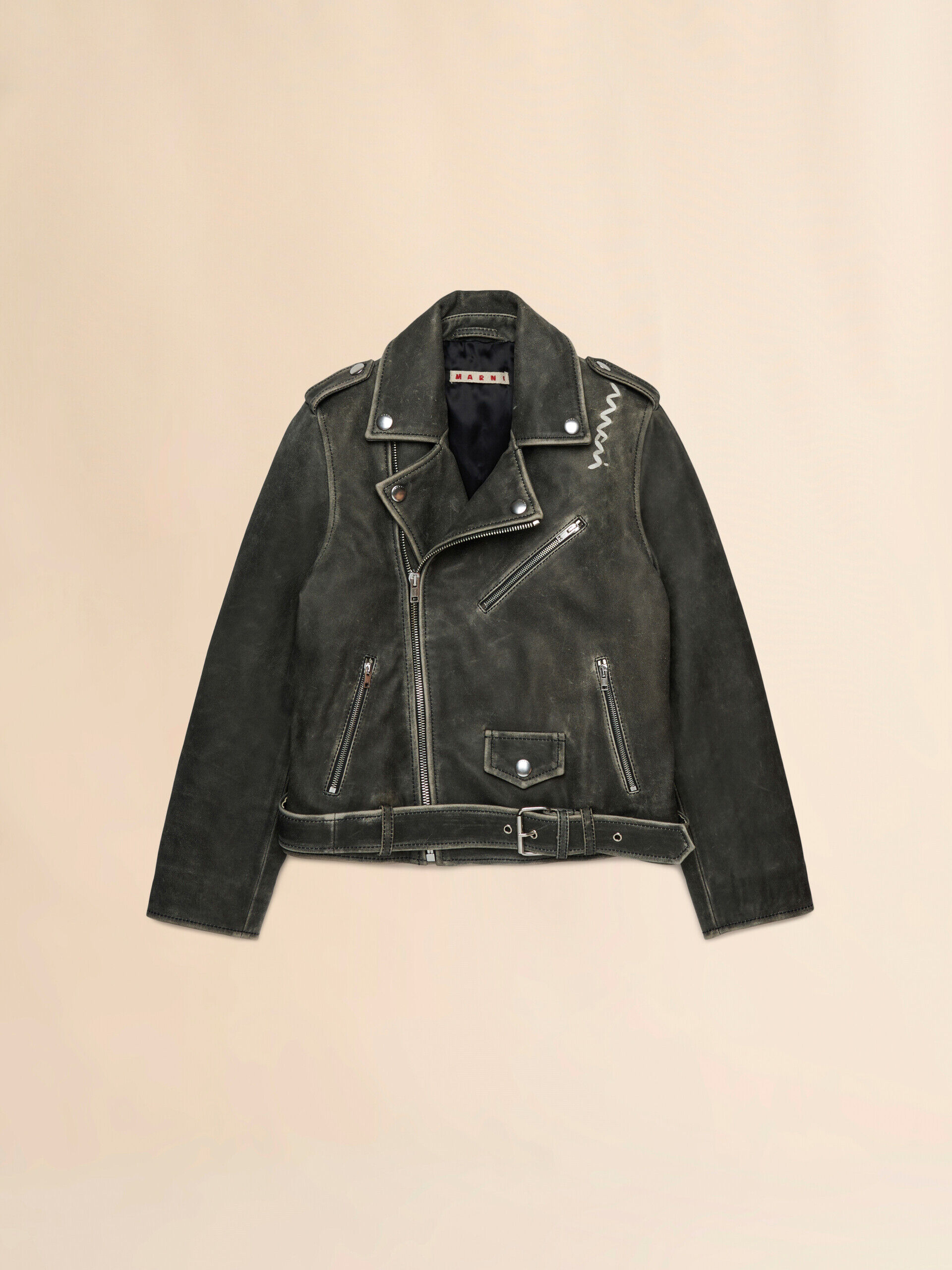 Marni Symbol付きレザージャケット ブラック | Marni