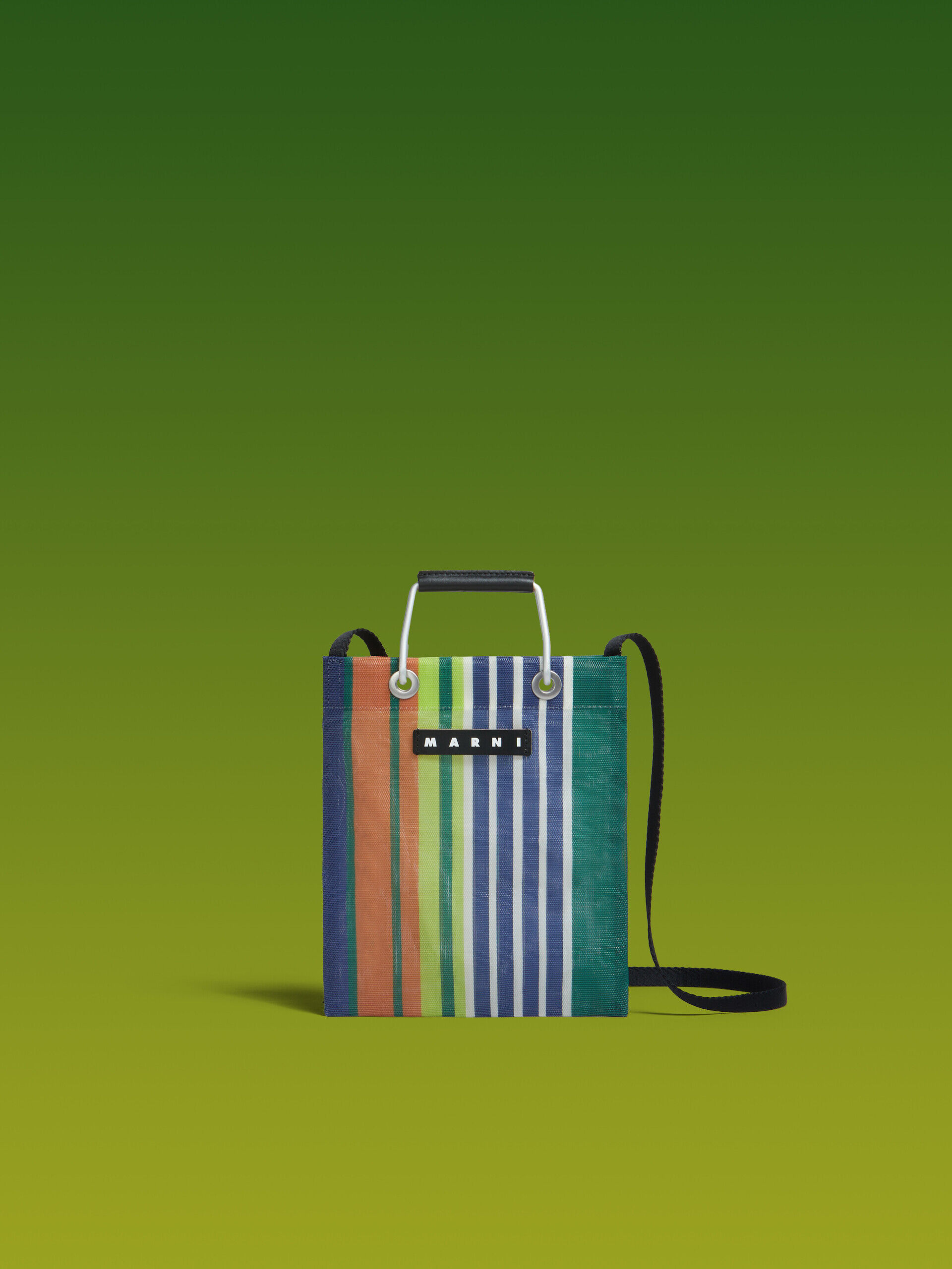 グリーンブルー MARNI MARKET STRIPE MINI SHOULDER BAG | Marni