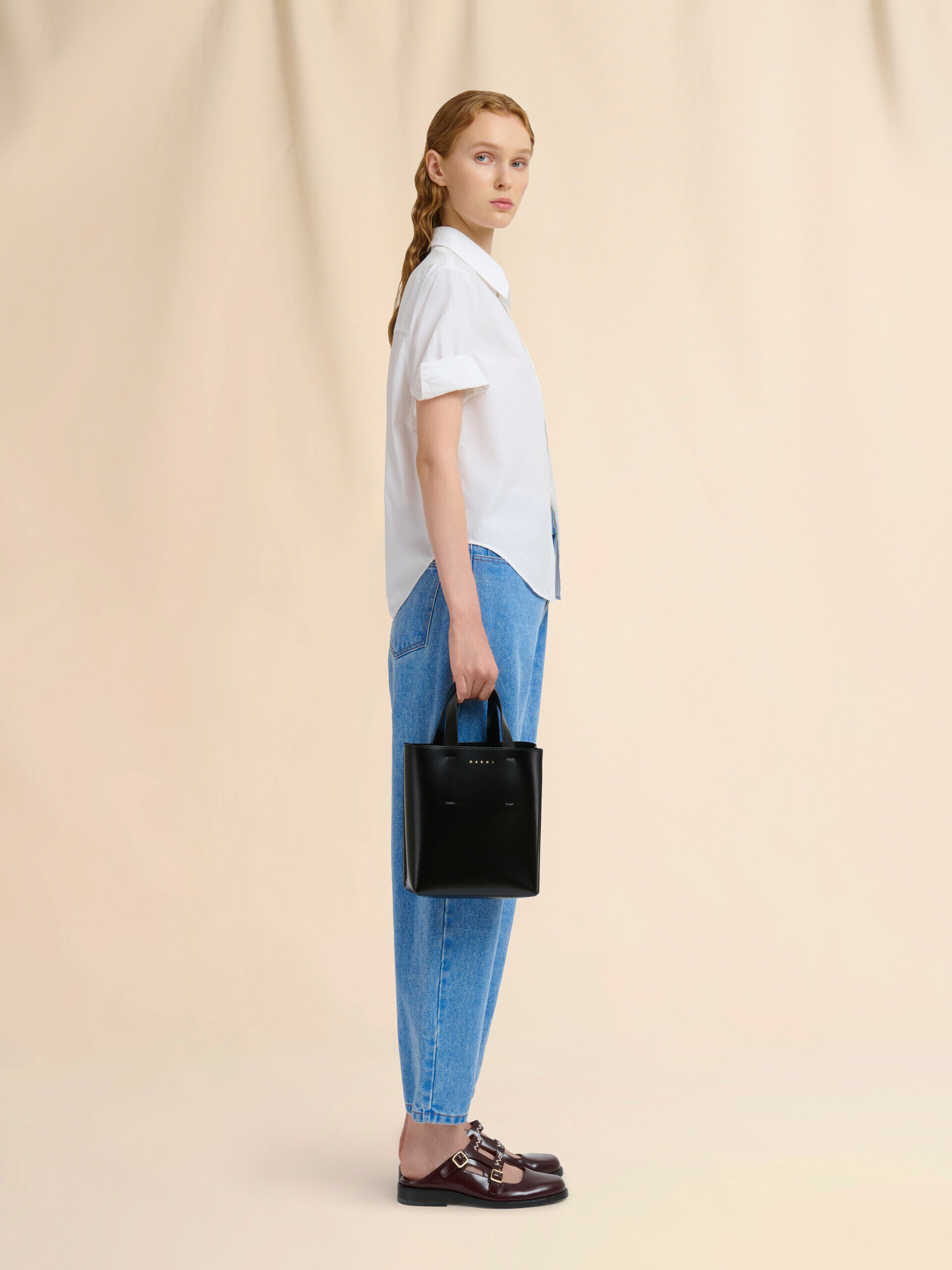 Museo Mini Bag in black leather | Marni