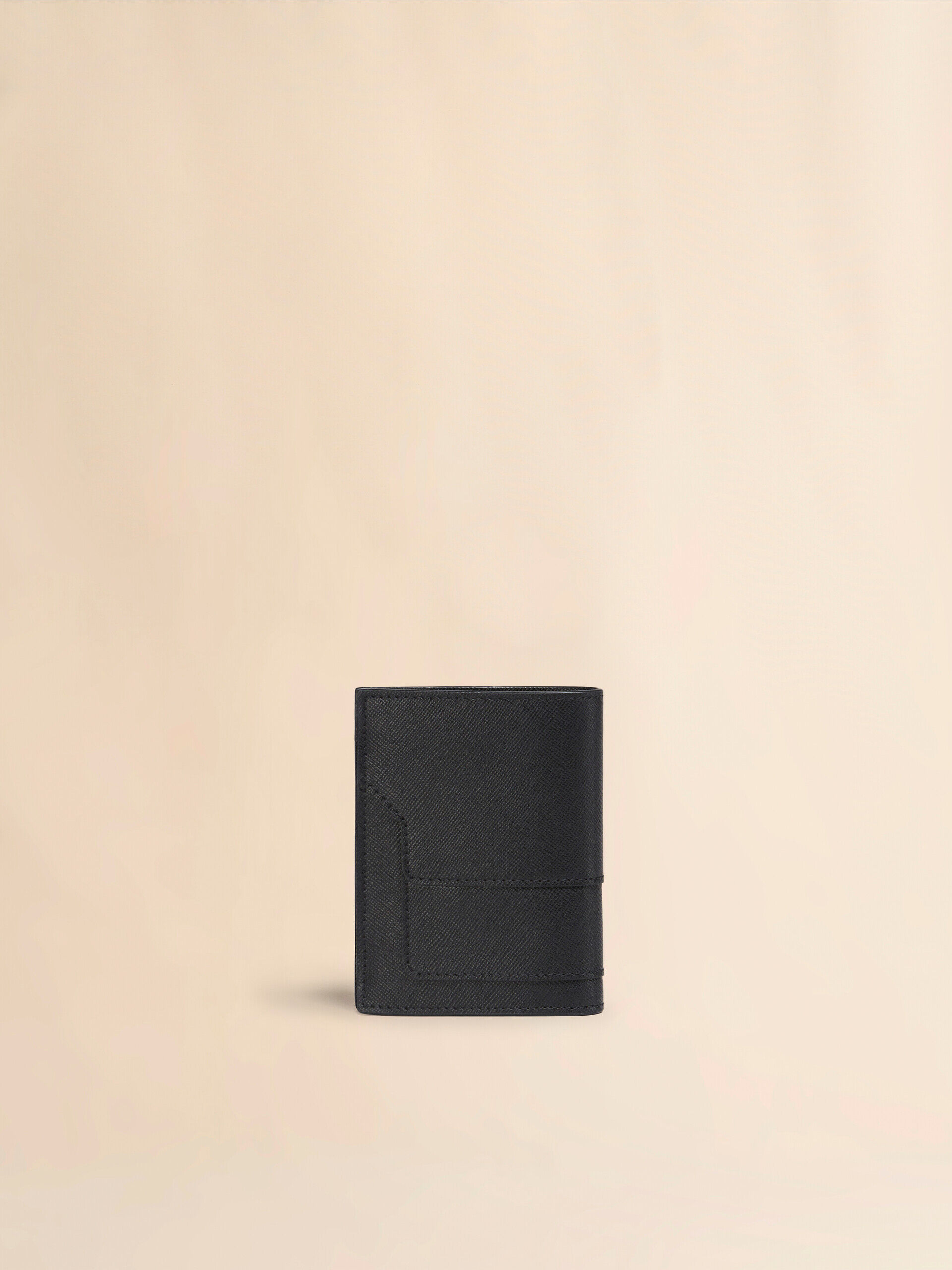 Black saffiano leather bi-fold wallet | Marni