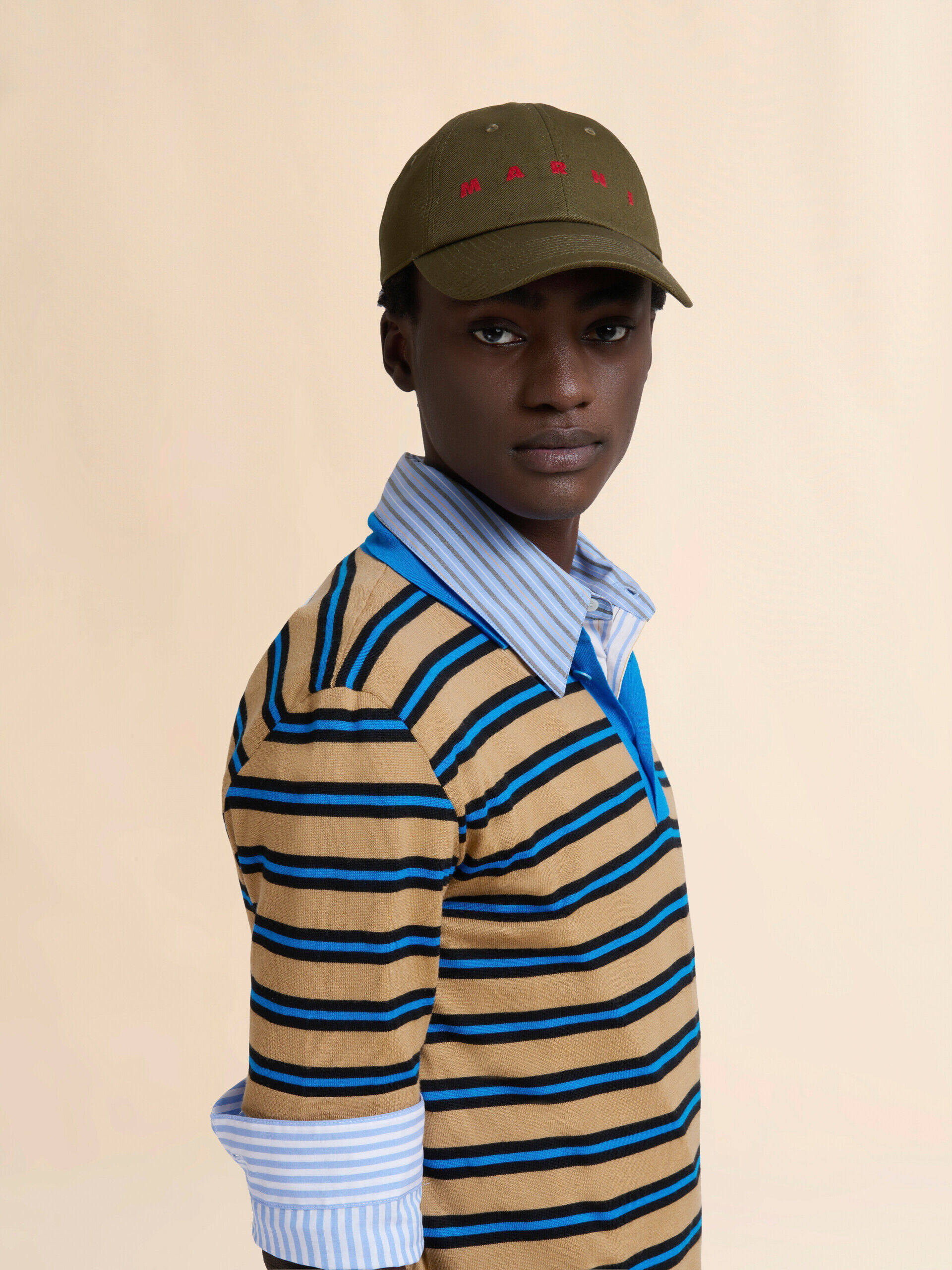 ディープグリーン オーガニックギャバジン製ベースボールキャップ