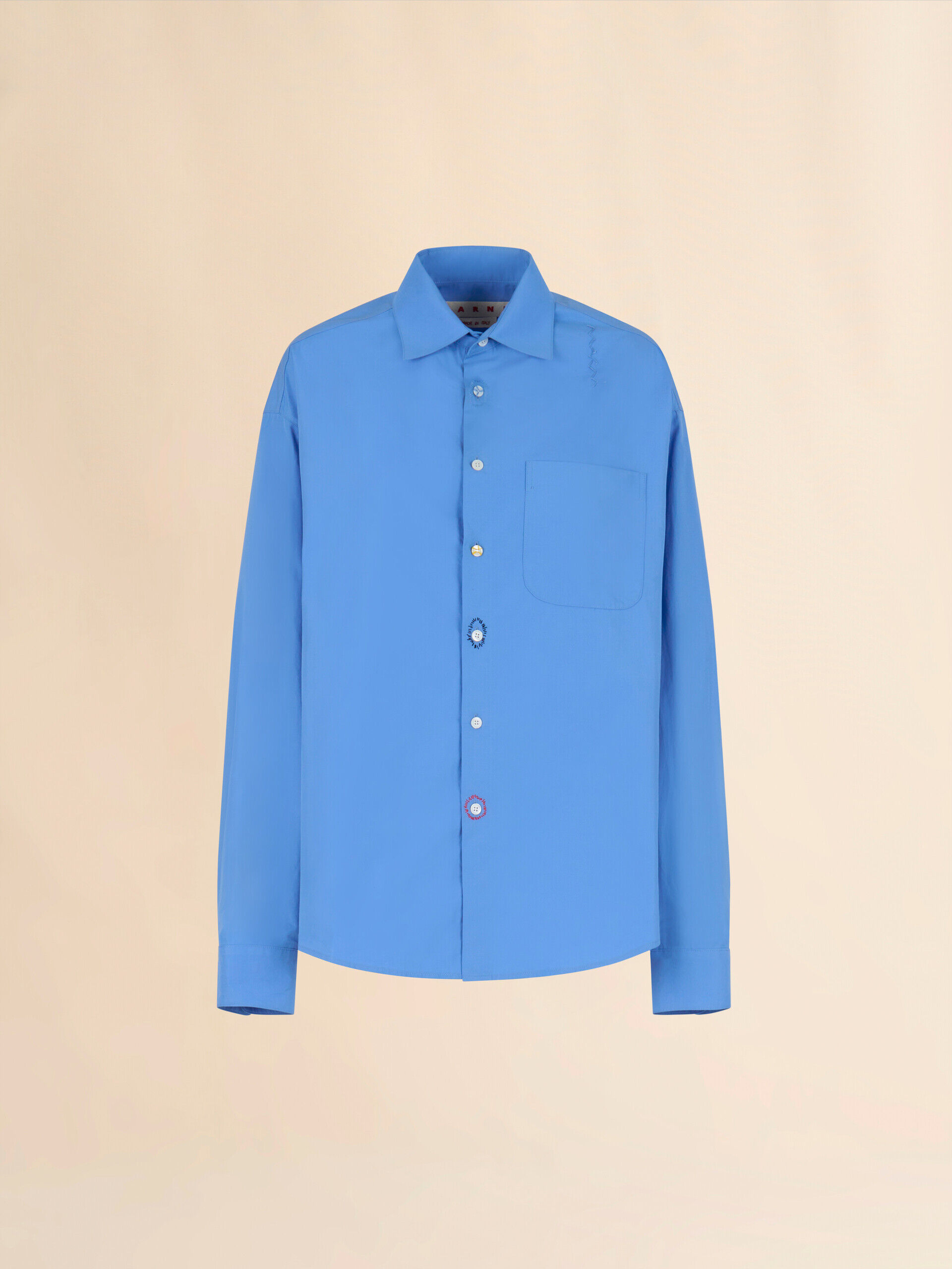 ブルー オーガニックポプリン製シャツ マルニメンディング入り | Marni