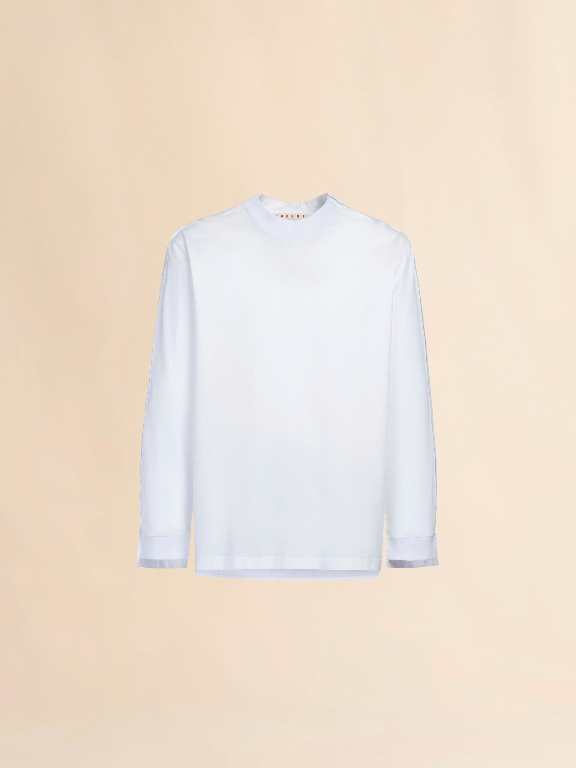 ホワイト バックヨーク オーガニックコットン 長袖Tシャツ(リラックス