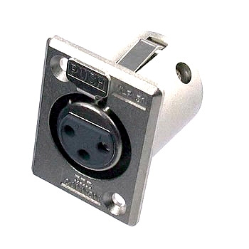 マイクコネクタ 4ピン メス 23.8φ穴 パネル用 XLR431 ITTキャノン製