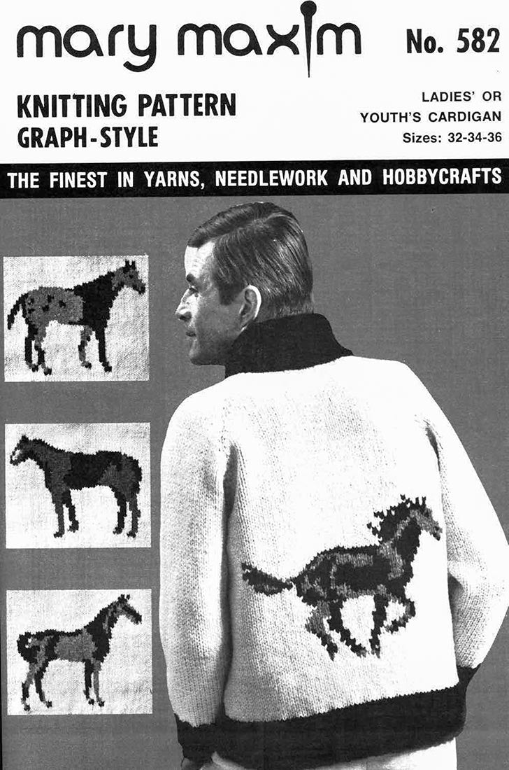 Ladies' or Youth's Horses Cardigan Pattern – Mary Maxim