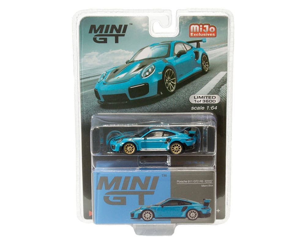 Mini GT 1:64 Porsche 911 GT2 RS Weissach Package (Miami Blue) (LHD
