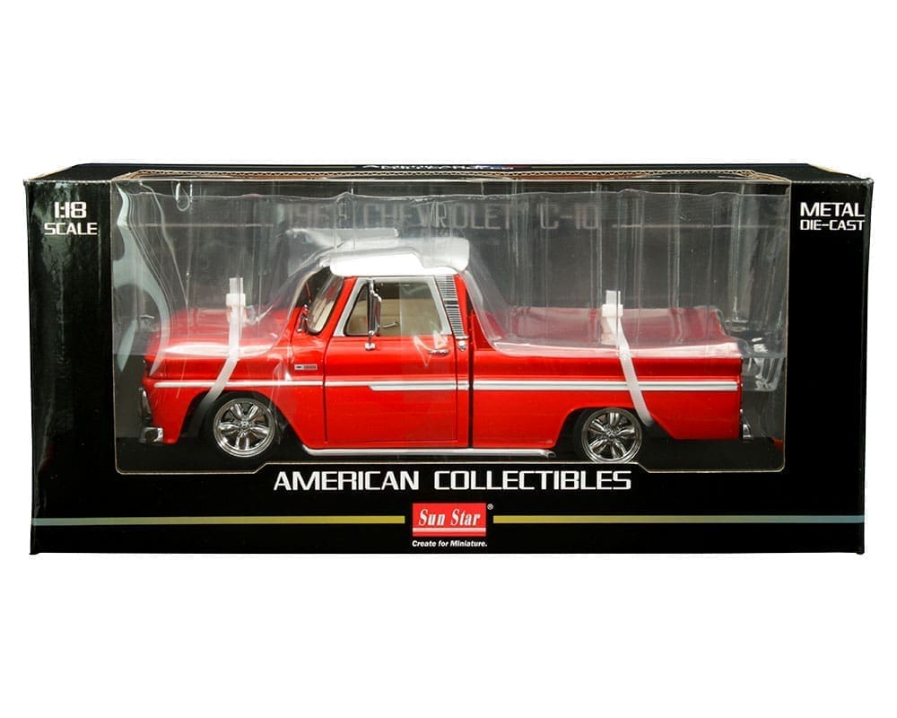 Sun Star 1:18 1965 Chevrolet C-10 Styleside Pickup Lowrider (Red
