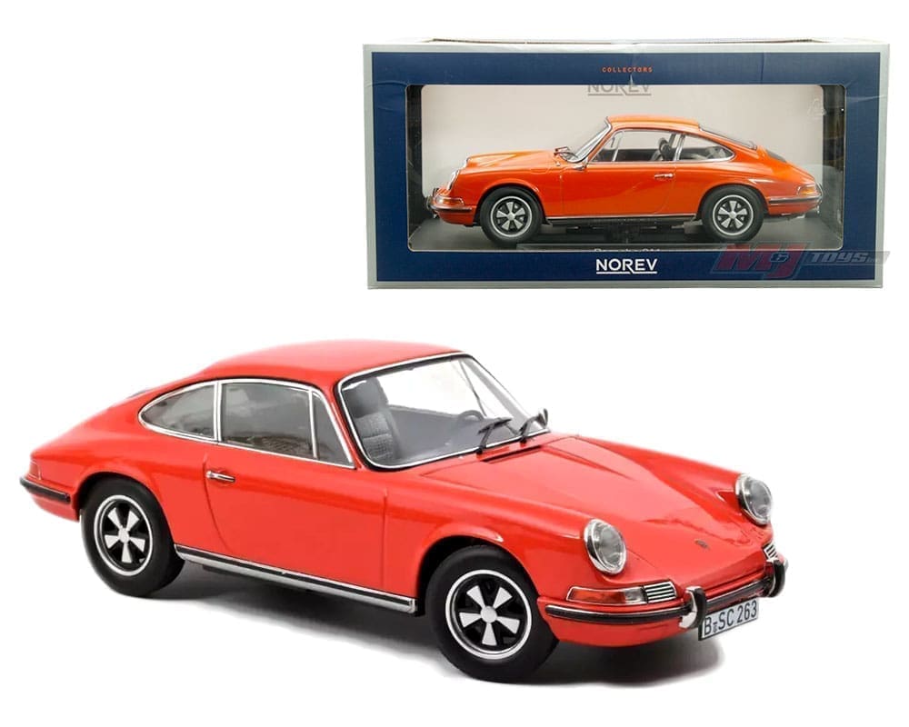 Norev 1:18 1969 Porsche 911 E - Orange - M & J Toys Inc. Die-Cast