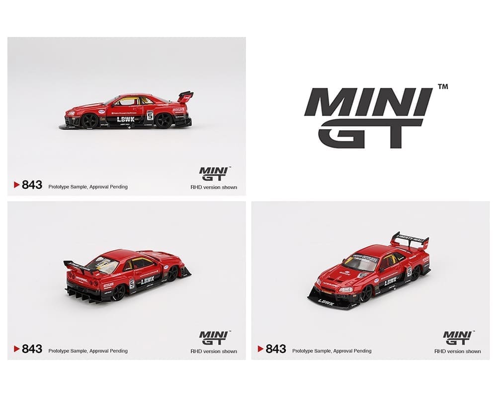 Mini GT 1:64 Nissan LB-ER34 Super Silhouette SKYLINE - Red/Black