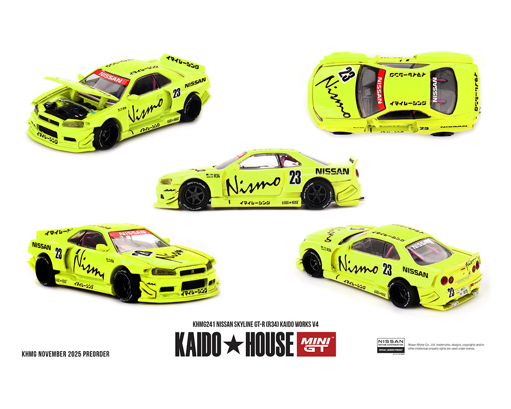 Preorder) Kaido House x Mini GT Nissan Skyline GT-R (R34) Kaido
