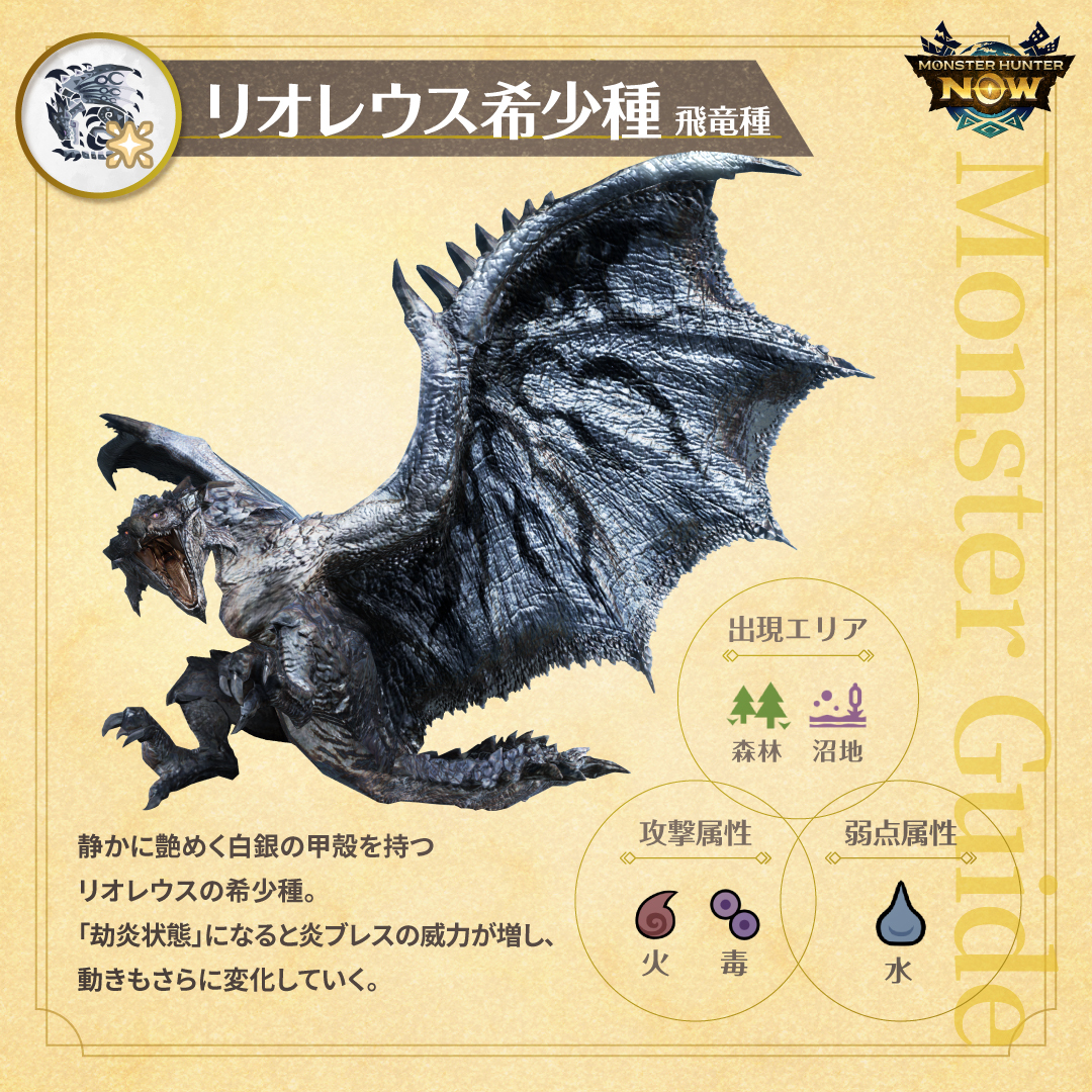 モンハンNOW】リオレウス希少種レア6素材「銀火竜の逆鱗」部位破壊箇所