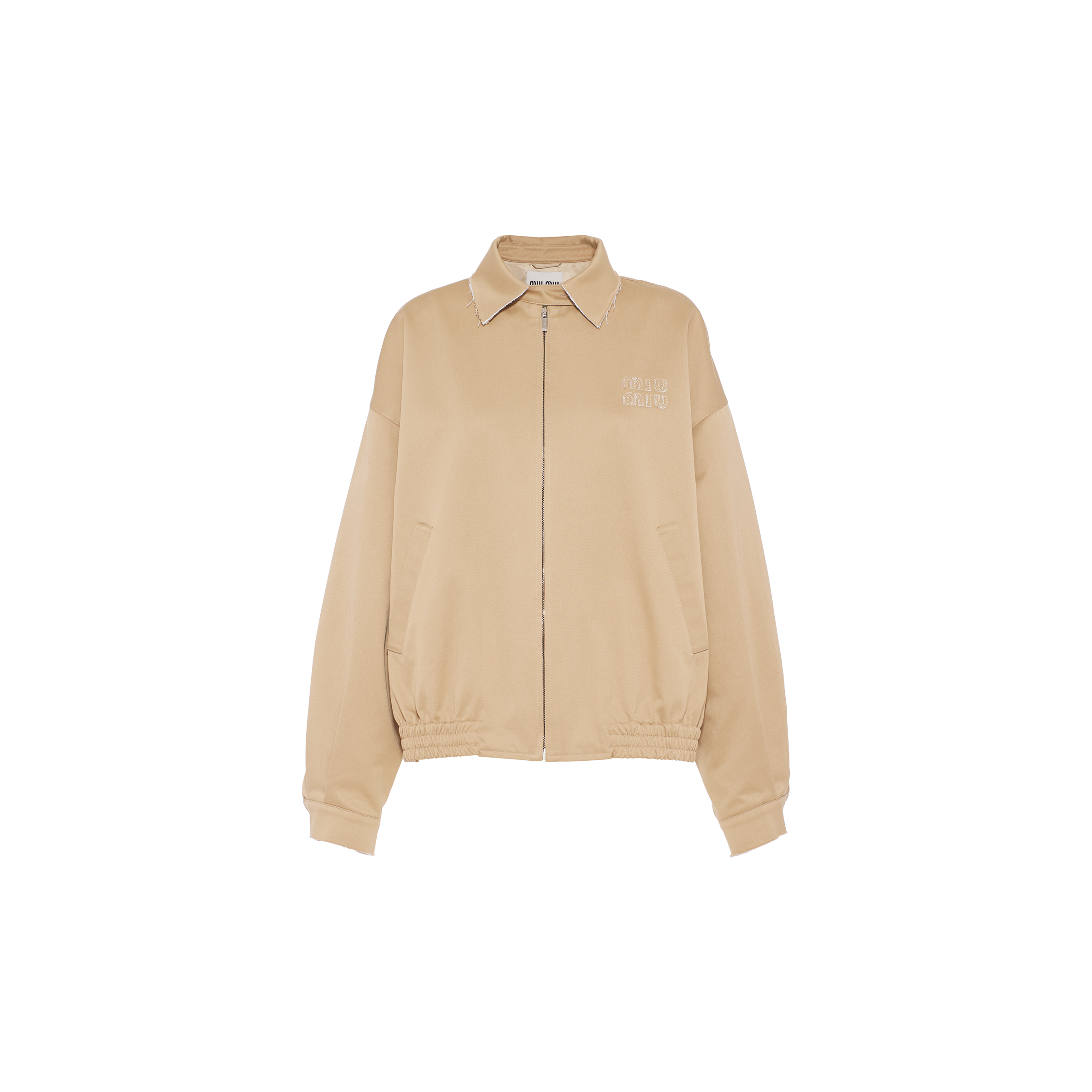 Miu Miu Oversized Chino Blouson Jacket In Neutral | ModeSens