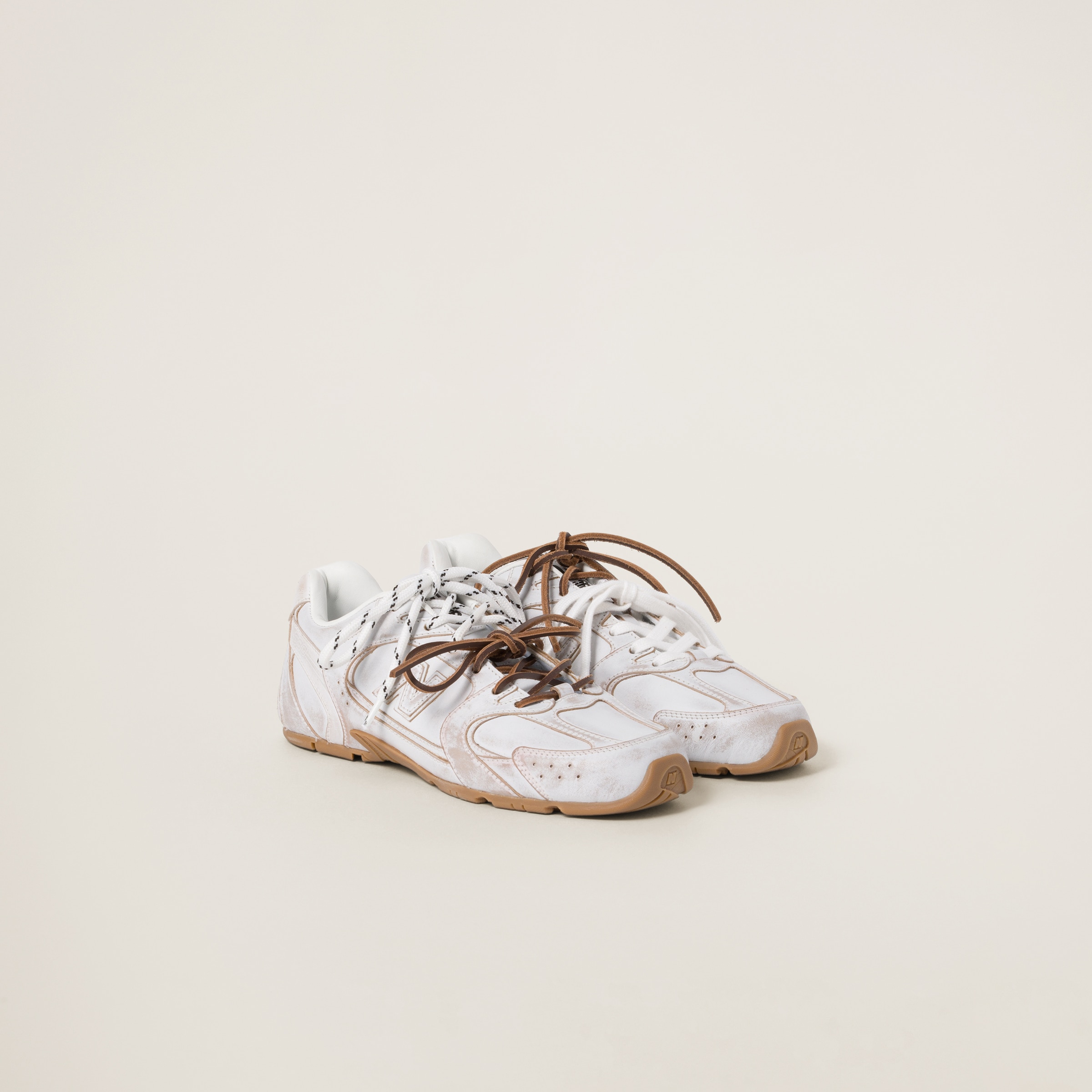 White New Balance X Miu Miu 530 Sl Leather Sneakers | Miu Miu