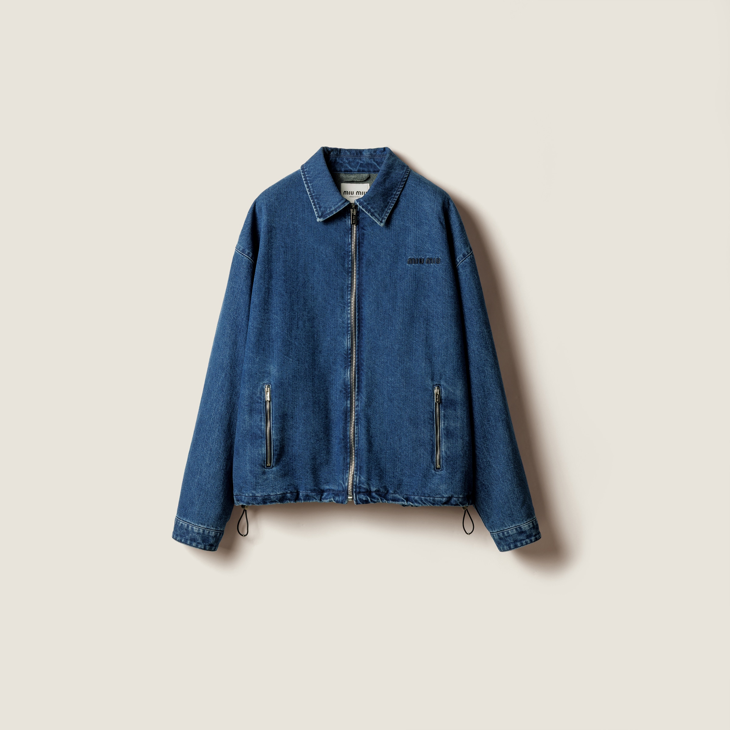 ピンク パデッドデニムブルゾンジャケット | Miu Miu