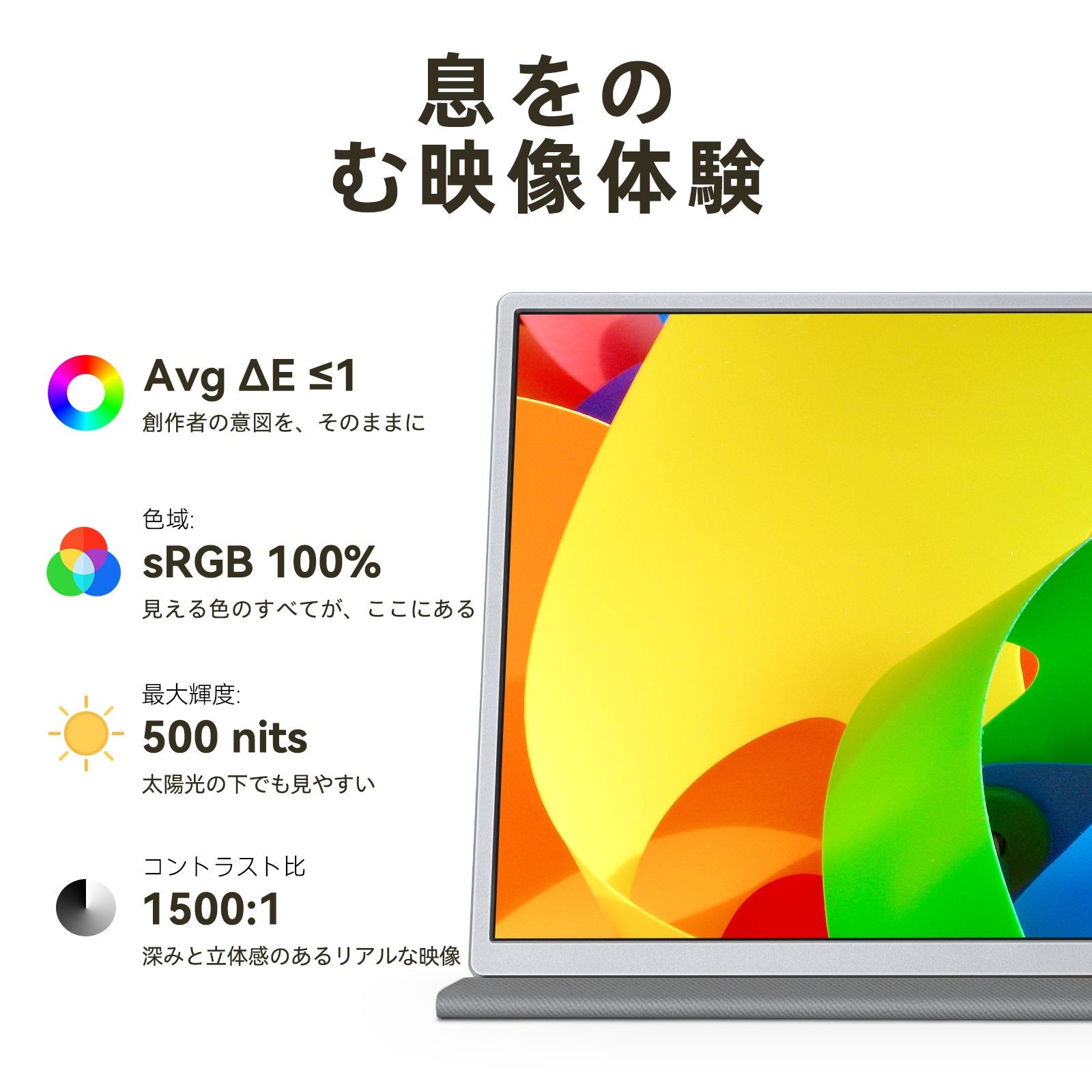 Miuniu 4K モバイルモニター 13.4インチ｜IGZO光沢パネル・500nits高輝