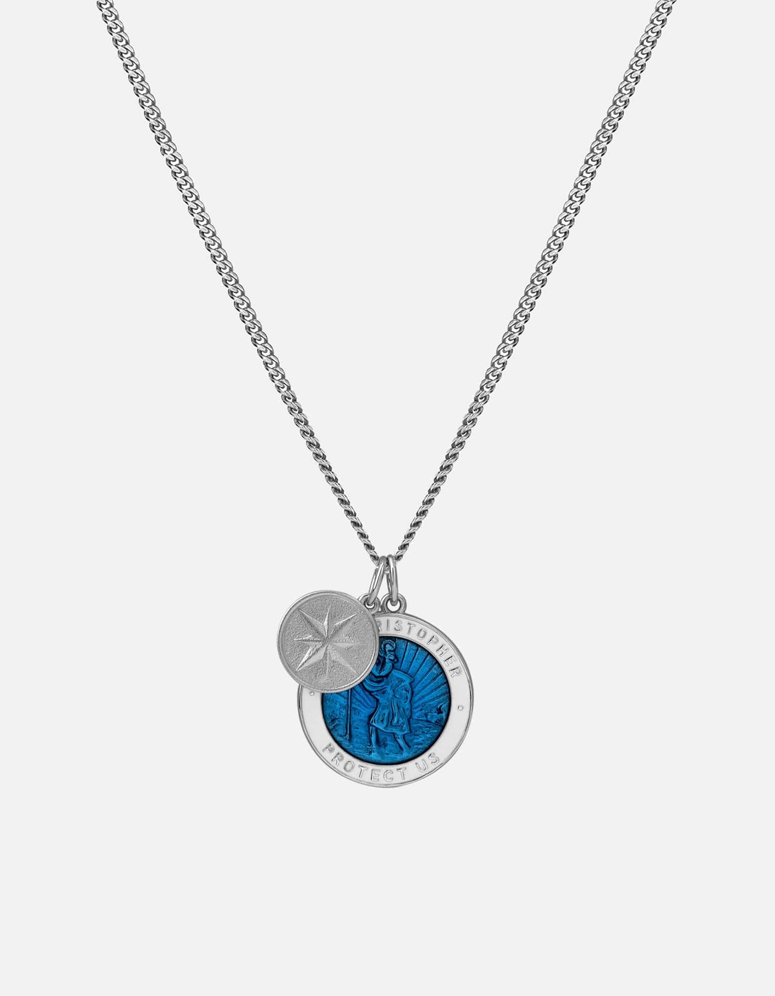 Saint Christopher Surf Necklace, Sterling Silver/Enamel | Men's
