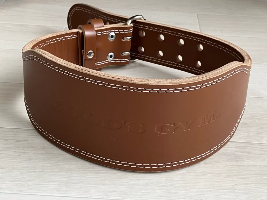 GOLD'S GYM トレーニングパワーレザーベルト 【G3324】茶 Lサイズ