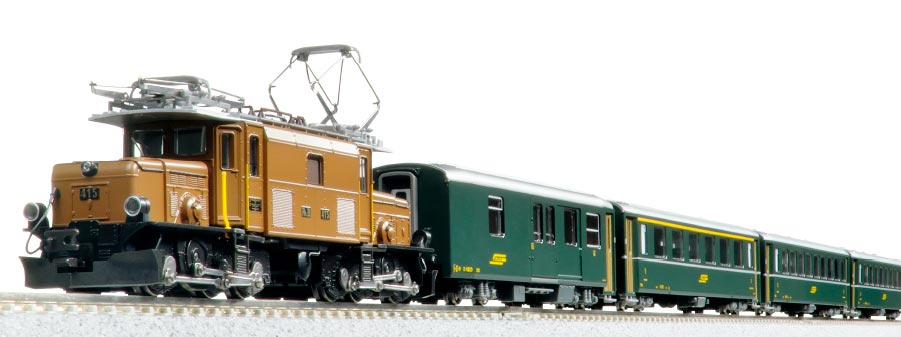 Ge6/6-I レーティッシュ クロコダイル+アルプスの緑の客車 5両セット