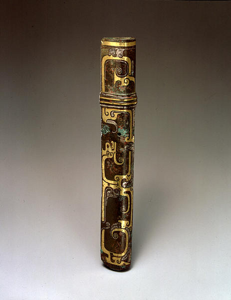 中国 古銅 山水人物文刻 如意 U R6753 中国 古銅 山水人物文刻 如意