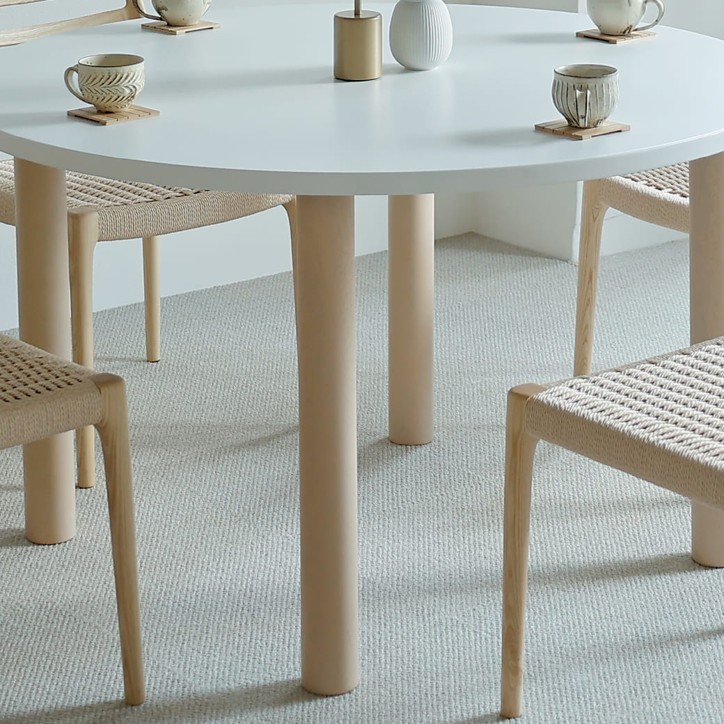 ラウンド ダイニングテーブル 直径120cm ナチュラル脚 北欧モダン