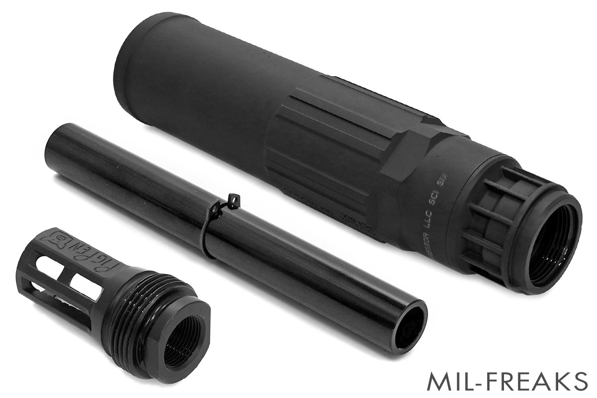 Airsoft Artisan CGSタイプ SCI-SIX サプレッサー + Noveskeタイプ Pig