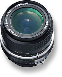 Manual Focus Nikkor 28mm f/3.5s wideangle lens