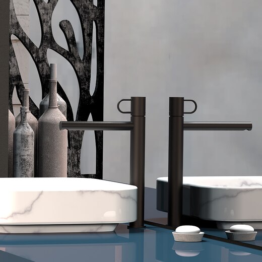 ジョーカートール混合水栓 マットブラック(TA05849)｜洗面所・水回りの