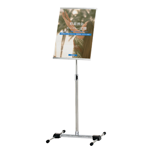 H脚サインスタンド S34 SS-34 角度 高さ調節可 透明アクリル面板1.8mm