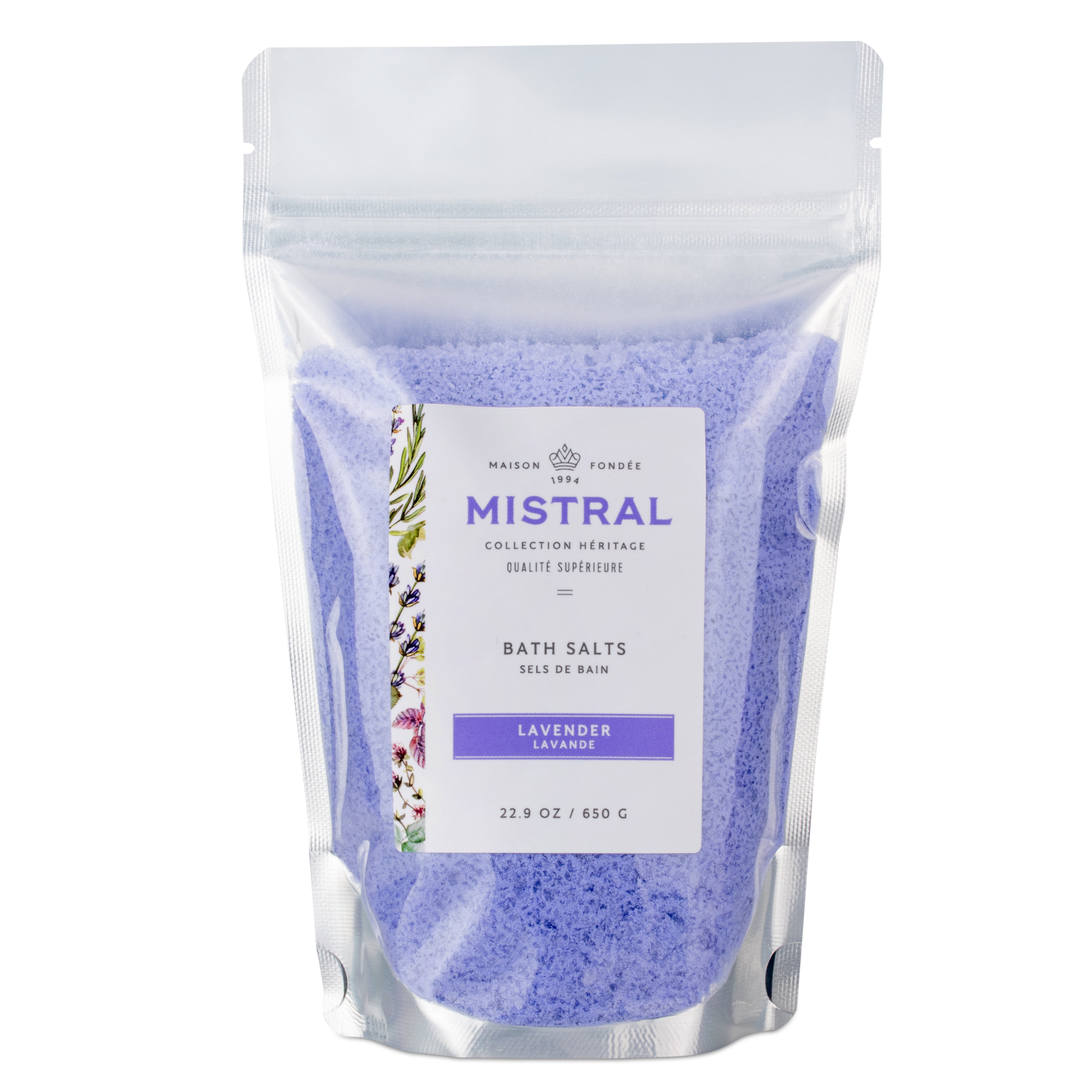 Lavender Heritage Bath Salt Bag - mistralsoap