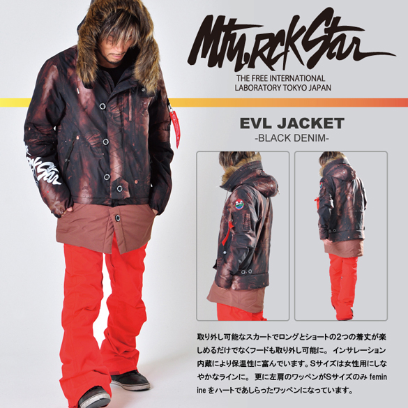 14-15 MTN.ROCK STAR(ﾏｳﾝﾃﾝﾛｯｸｽﾀｰ)・EVL JACKET / BLACK DENIM ≪商品