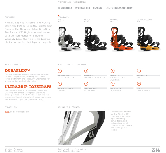 18-19 UNION(ﾕﾆｵﾝ)・FLITE PRO [WHITE,BLACK,ORANGE,BLACK/YELLOW