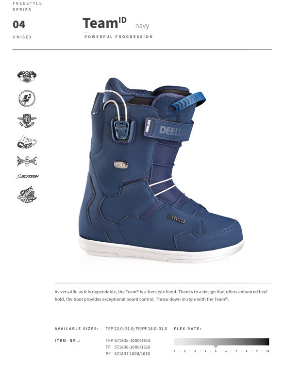 18-19 DEELUXE(ﾃﾞｨｰﾗｯｸｽ)・TEAM ID TF・ブーツ ≪商品一覧≫