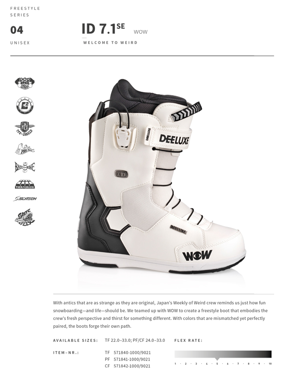 18-19 DEELUXE(ﾃﾞｨｰﾗｯｸｽ)・ID 7.1 TF -WOW-・ブーツ ≪商品一覧≫