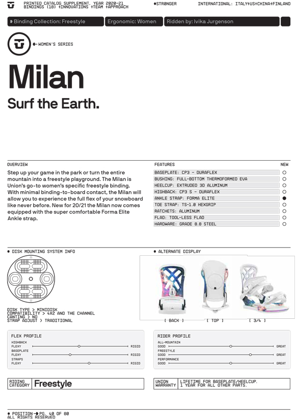 20-21 UNION(ﾕﾆｵﾝ)・MILAN ミラン [BLACK WHITE SPACE DUST] ≪商品一覧≫