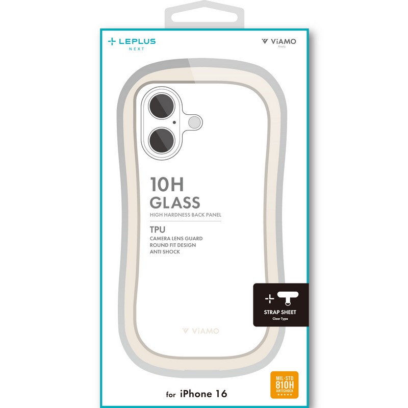 iPhone 16 耐傷・耐衝撃ハイブリッドケース 「ViAMO freely」 ミルク
