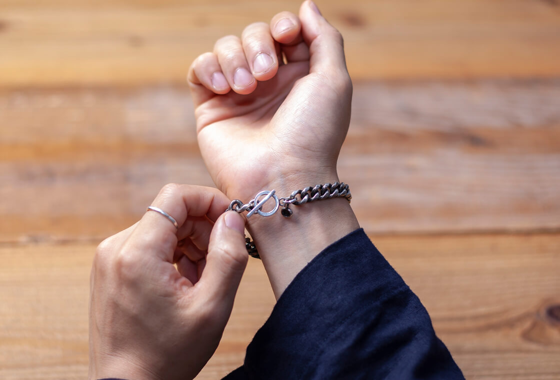 ESPERANTO エスペラント シルバー925 チェーンブレスレット 太め 日本