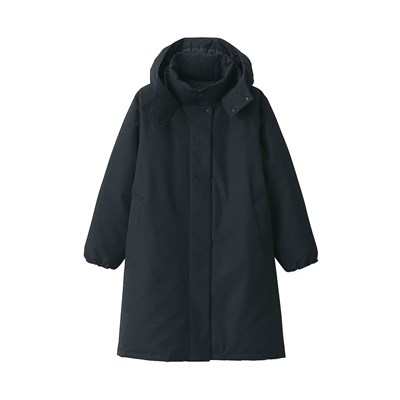 2023秋冬新作】無印良品の撥水フード付きダウンコート｜首元からお尻