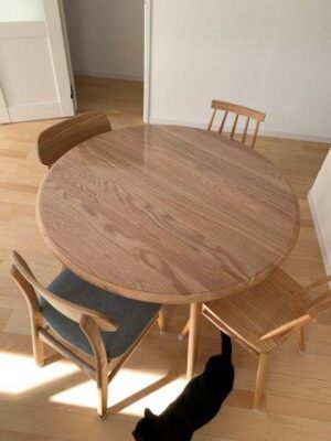 モモナチュラルのラウンドテーブルにテーブルマットをオーダー | 透明