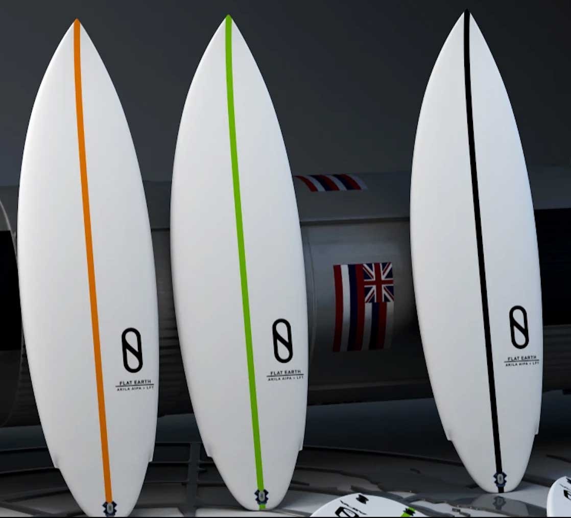 Surfboard Slater Designs Flat Earth LFT Black/White