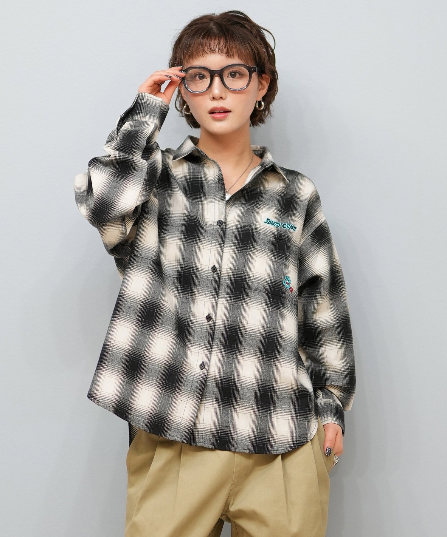 SANTACRUZ サンタクルーズ 長袖 シャツ レディース ネルシャツ