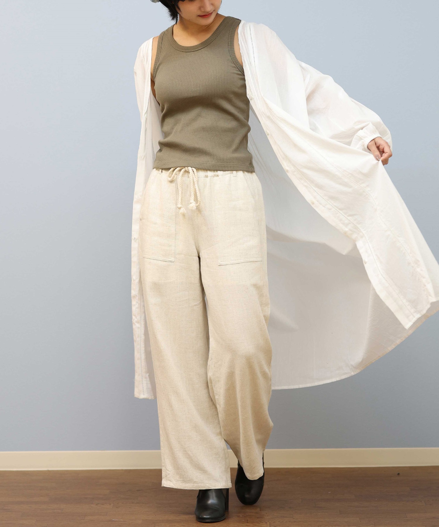 RIKKA FEMME リッカファム 長袖シャツ レディース ピンタックインド