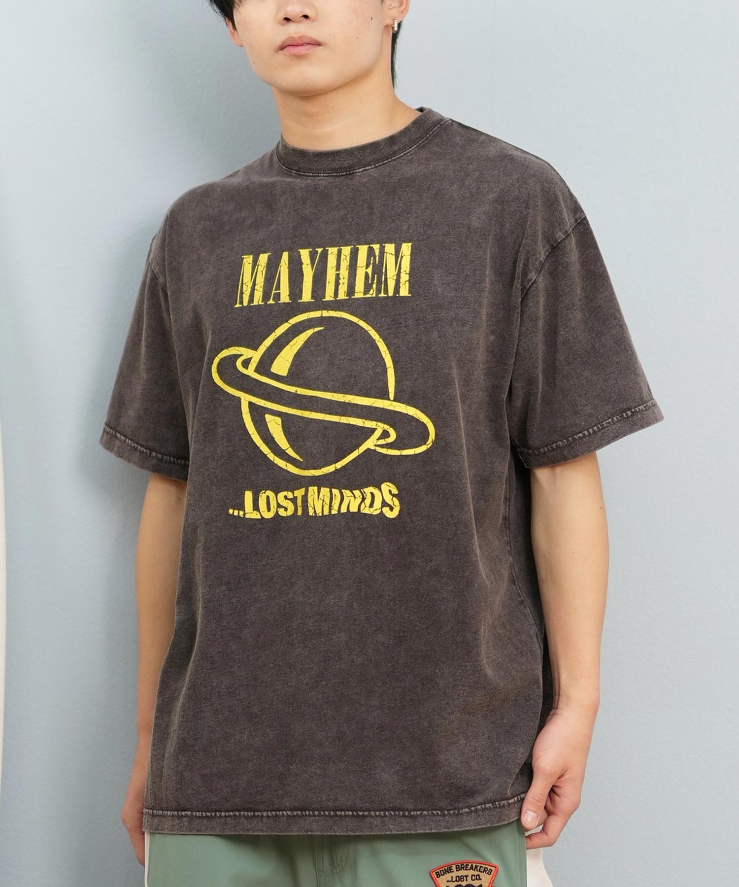 LOST ロスト 半袖 Tシャツ メンズ フロントプリント バンドT L25S-2108