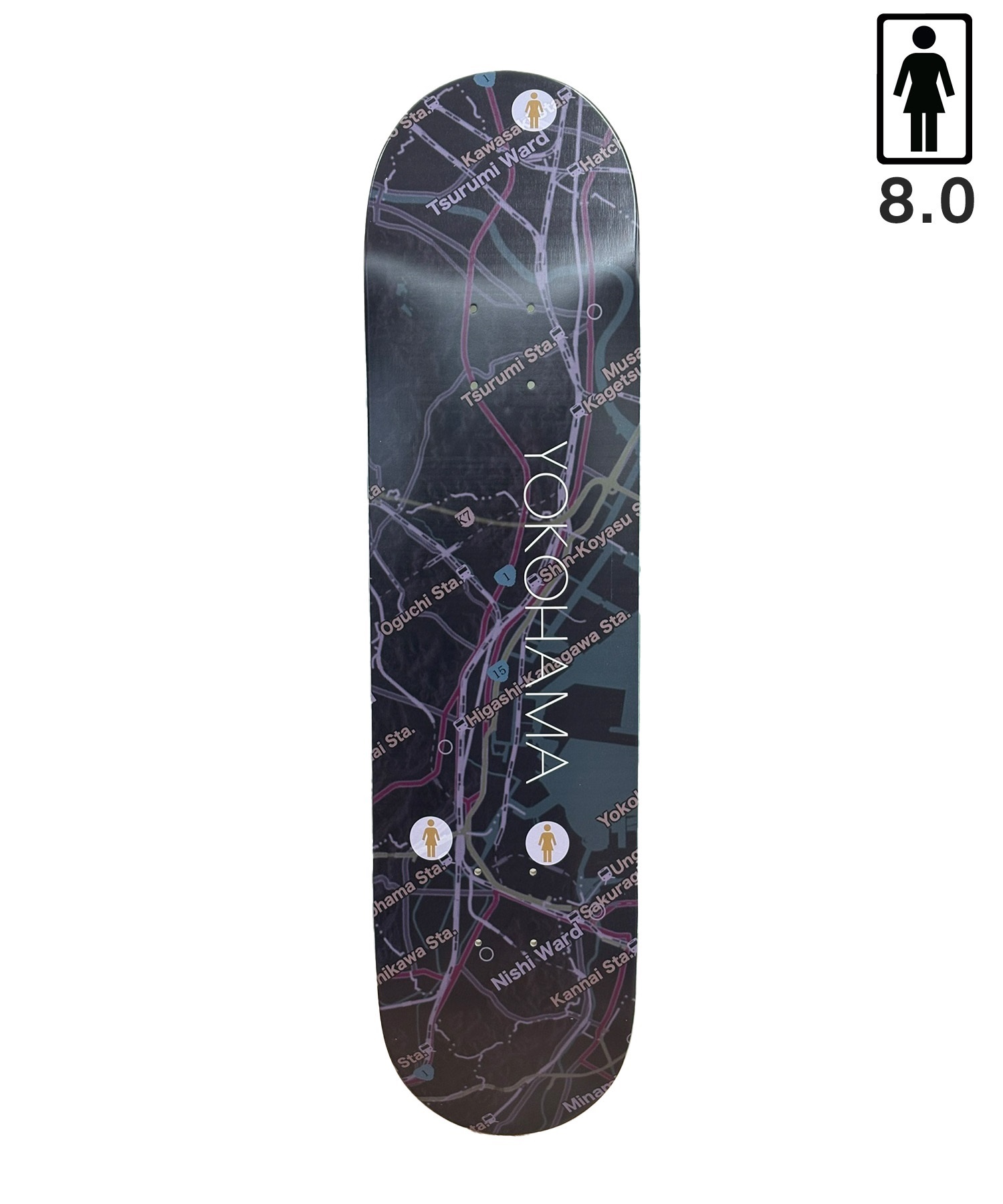GIRL ガール スケートボード デッキ 8.0 inch MR MAPS SERIES ムラサキ