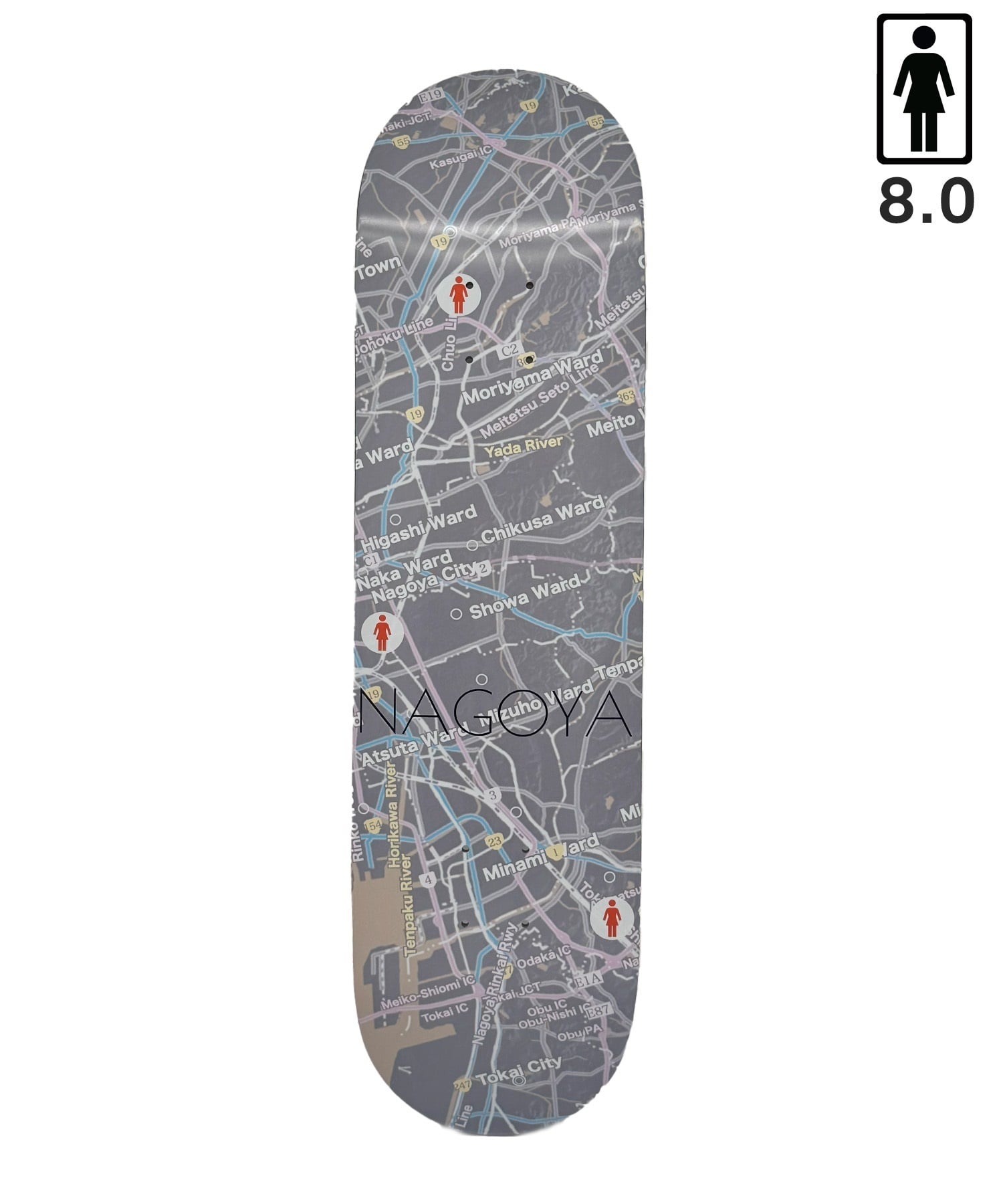 GIRL ガール スケートボード デッキ 8.0 inch MR MAPS SERIES ムラサキ