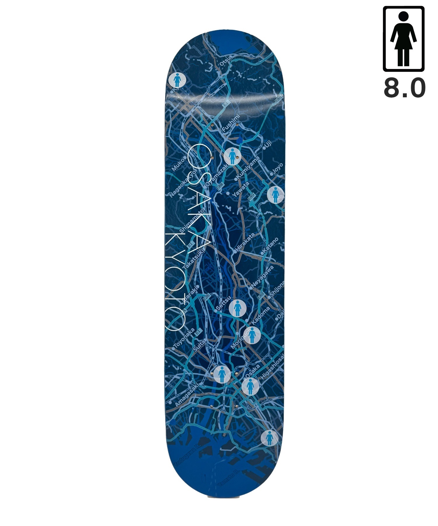 GIRL ガール スケートボード デッキ 8.0 inch MR MAPS SERIES ムラサキ